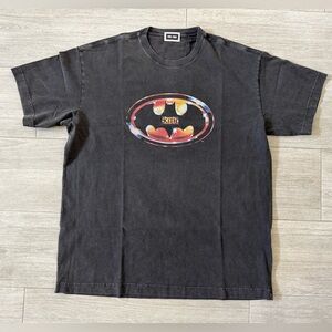 Men's KITH Batman Logo khm032794-001 Vintage Tee Black T-Shirt Size L Large